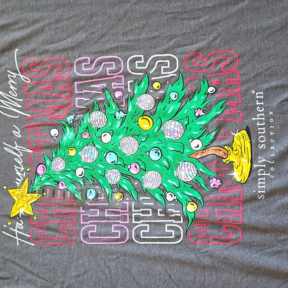NWT Simply Southern Christmas Tree Graphic Tee - Picture 2 of 4